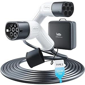 KabelDirekt – Oplaadkabel elektrische auto type 2, 22 kW – 7 m lang, met tas (TÜV–gecertificeerde e–autokabel voor vrijwel alle EV–voertuigen, openbare laadstations en wallboxen met 3,6 tot 22 kW)