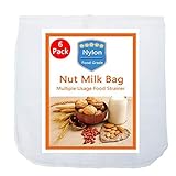 6 Pack - Nut Milk Bag-12x12 Inches - iAesthete Reusable Food Grade Nylon Mesh Filter Multiple Usage Vegetable Fruit Juice Filter Cold Brew Coffee Filter Tea Filter