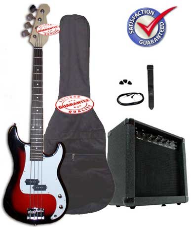 ELECTRIC BASS PACK WITH 20 WATTS AMP CHERRYBURST