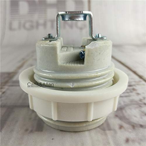 Kamas 2/10pcs Ceramic sockets E14/E27 Pottery and Porcelain lamp holder DIY inside chandelier light socket AC110V/220V lighting base - (Color: LH9205, Base Type: 2units)