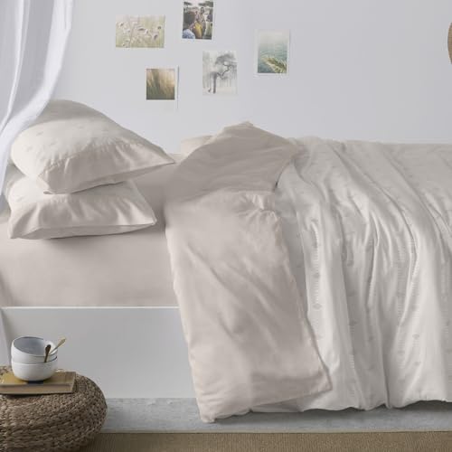 Burrito Blanco | Fundas nórdicas de Franela | Cama de 135cm. (+Medidas Disponibles) | Diseño 571 | Color Beige (135x190/200cm.)
