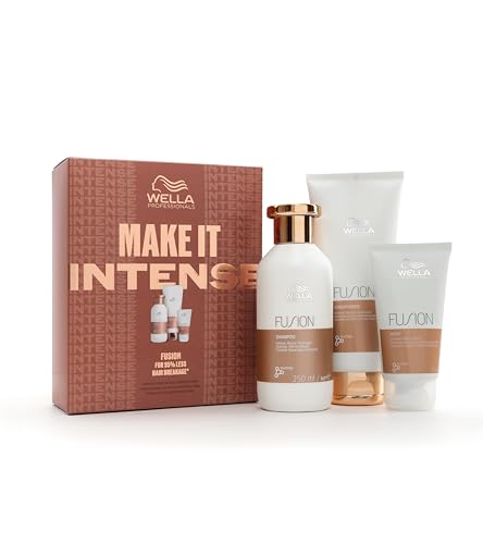 Wella Professionals Fusion Intense Repair Gift Set - Shampoo & Conditioner & Hair Mask - Hair Care Gift Set with Metal Purifier technology (250ml+ 200ml+ 75ml)