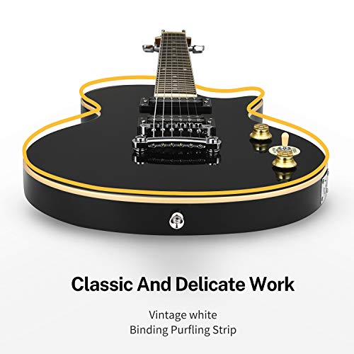 Kit Guitare Électrique Noir, Donner Pack Guitare Electrique Les Paul 39 pouces avec Sac, Sangle, Câble (DLP-124B) - Les Beatles, Paul McCartney, John Lennon, RIngo Starr, George Harrison Kit Guitare Électrique Noir, Donner Pack Guitare Electrique Les Paul 39 pouces avec Sac, Sangle, Câble (DLP-124B) – Image 5