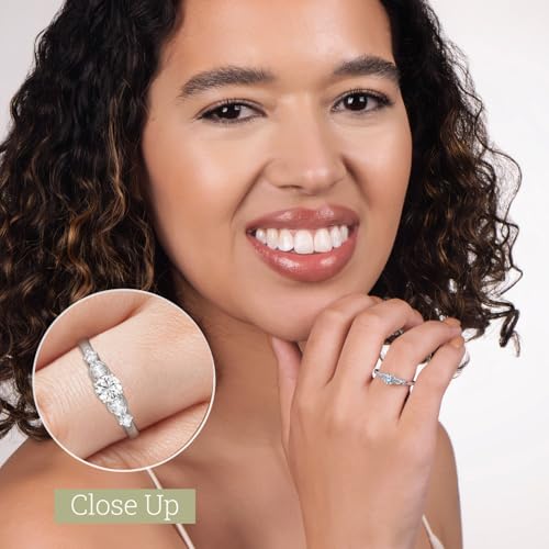 GILDED Women's Lab-Grown Diamond Engagement Ring, 1ct/0.75ct/0.5ct | Pear, Round, Square & Oval Cuts | 925 Sterling Silver or 14K Gold-Plated3