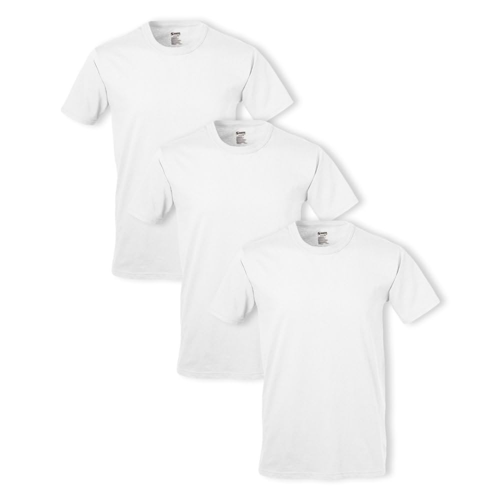 Soffe Men's 100% Ringspun Cotton Short Sleeve T-Shirt 3-Pack Shirt, White, Extra Large