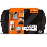 L'Oreal Men Expert Gift Set for Men, Hydra Energetic Fully Charged Washbag: Shower Gel, Moisturiser for Men, Sheet Face Mask and Face Wash