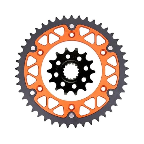 Pignon 14T et couronne 48T haute resistance pour optimiser l'acceleration Duke