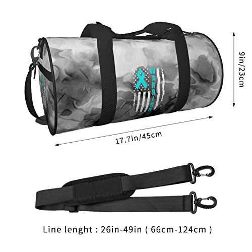 Ovarian Cancer Awareness American Flag Survivor Convertible Garment Bag with Shoulder Strap, Carry on Garment Duffel Bag for Men Women - Rolling Foldable for Travel Luggage Bags (Black)3