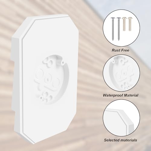 DJAPWPX-Siding Mounting Kit, Plastic Siding Mounting Block, Outdoor Light Mounting Block, Textured Siding Mounting Plate for 1/2inch Lap Double and 4inch Height Siding (White) - Thumbnail 5