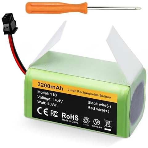 FirstPower 3200mAh Battery Compatible with Eufy Battery Replacement - Eufy 11s Battery, 30, 30C, 15C, 15T, 12, 35C, 15C MAX - Ecovacs Deebot N79S, 500, N79, DN622 - Tesvor X500 Robot Vacuum Cleaners Cover