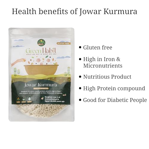 Image of Greenhabit Jowar, Ragi & Bajra 1.2 kg trio Kurmura pack (Bajri Puff 400 gm,Jowar Puffs 400 g, nachini puff 400g Kurumura a.k.a Sorghum, Finger millet & Pearl Millet Puffed