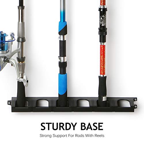 Suporte para vara de pesca, Andoer Suporte para vara de pesca para 6 varas de pesca montada na pared