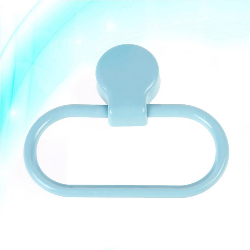 Porta asciugamani adesivo in plastica per bagno e cucina, colore: blu