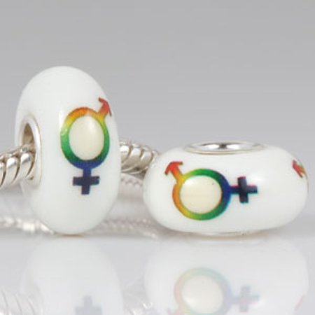 Maschio femmina simboli in vetro di Murano charm