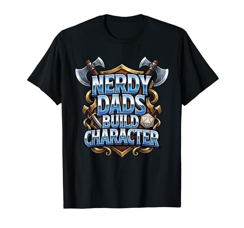 Nerdy Dads Build Character Funny RPG Dice Tabletop Gamer T�V���c