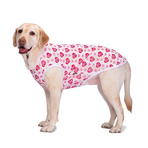 KUTKUT T-Shirt for Small, Medium Large Dogs, Heart Pattern Quick Dry Dog Shirts Breathable Strechy Dog Sleeveless Tank Top for ShishTzu, Beagle, Corgi, Husky, Labr, Retriver etc (Size: 4XL) (B09J2NKHR2) Amazon Price History, Amazon Price Tracker