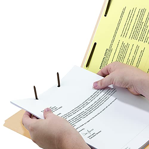Smead End Tab Fastener File Folders, 50 Count, Manila, Reinforced Straight-Cut Tabs, 4 Fasteners, Letter Size (34220)
