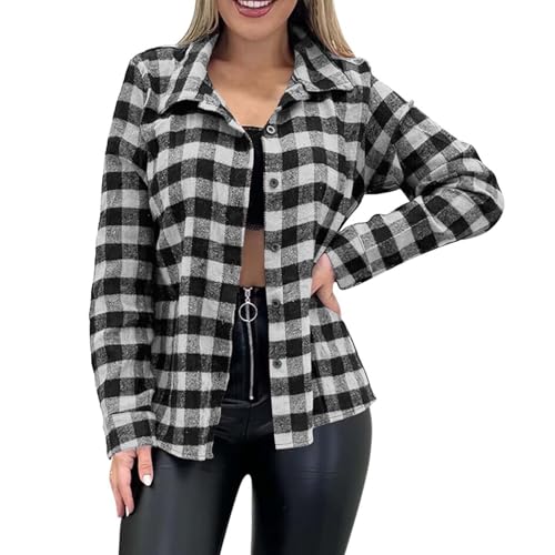 Chemise à carreaux femme flanelle coupe régulière boutonnée casual