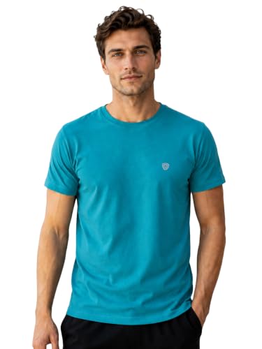 Image of Lux Cozi Men Cotton Half Sleeves Round Neck Regular Fit Casual T-Shirt