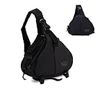 Camera Shoulder Bag DSLR SLR Travel Outdoor Portable Backpack Waterproof and Sling Bag Knapsack for Canon, Nikon, Sony, Olympus, Samsung, Panasonic, Pentax Camera and Camera Accessories (Black)
