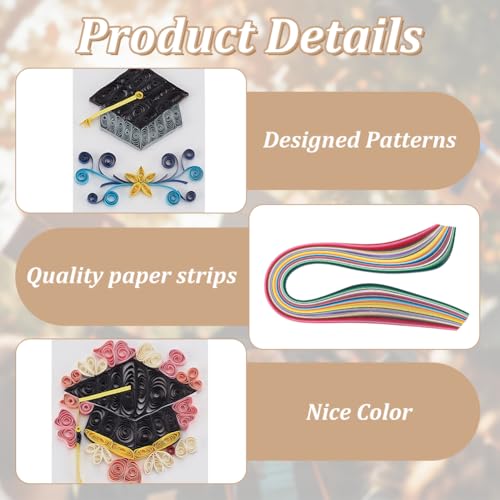 WEBEEDY Conjunto de 20 conjuntos de cartões comemorativos para graduação, quilling de papel para adu