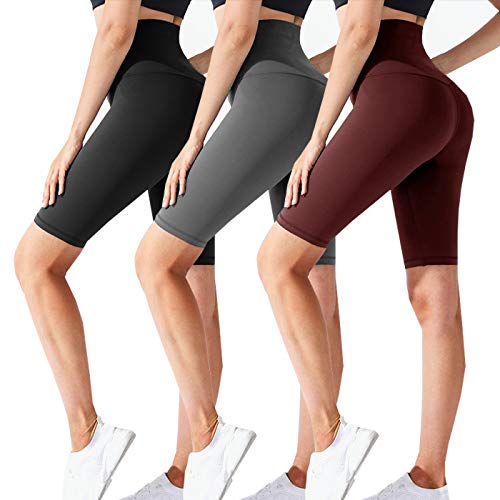 CTHH 3 Pack Workout Biker Shorts for Women-High Waisted Running Athletic Shorts for Women Yoga Gym Womens Shorts (3Pack-D(Black,Grey,Wine), Large-X-Large) CTHH 3 Pack Workout Biker Shorts for Women-High Waisted Running Athletic Shorts for Women Yoga Gym Womens Shorts (3Pack-D(Black,Grey,Wine), Large-X-Large)