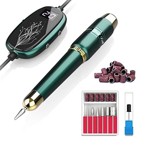 Electric Nail File, Nail Drills For Acrylic Nails Professional Gel Nail Kit Portable Efile Nail Drill With Led Display, Nail Drill Machine Manicure Pedicure Tool Nail Kit For Beginners With Everything #TOP2