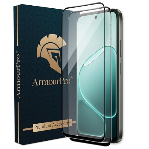 Image of ArmourPro Military Grade Gorilla Tempered Glass Compatible For Oppo A6x (6.75 Inch) With Easy Installation Kit for Smartphone| Edge-To-Edge Protector Coverage | Black, Pack of 2