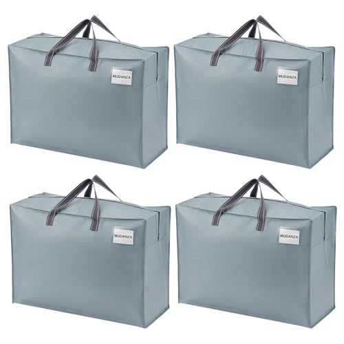 VENO 105 Litors Extra Grande Bolsas de Almacenamiento,Bolsa organizadora,bolsa de mudanza,transporte, camping, Ropa de Cama, Edredones, Almohadas, Mudanza (L Azure-Pack de 4)