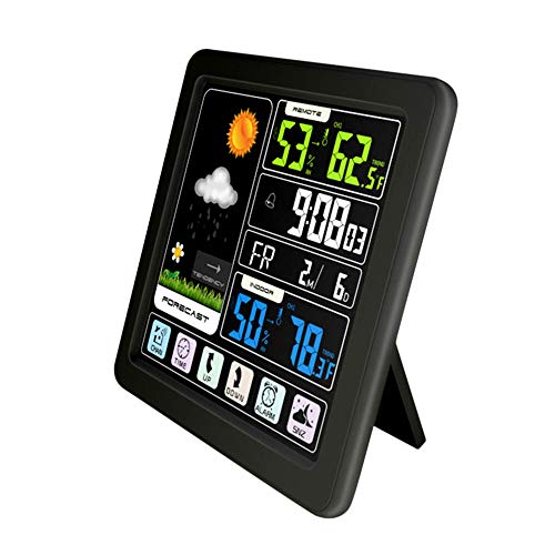 KKmoon Tela LCD colorida sensível ao toque, estação meteorológica sem fio, despertador, termômetro i