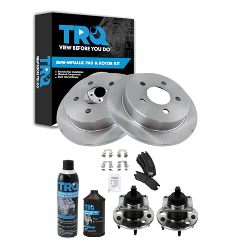 Image of TRQ Rear Brake Pad & Rotor Kit Semi-Metallic Compatible with 99-04 Alero 99-05 Grand Am