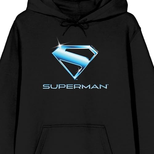 Bioworld Superman 2025 Fortress Of Solitude Adult Black Long Sleeve Hooded Sweatshirt2