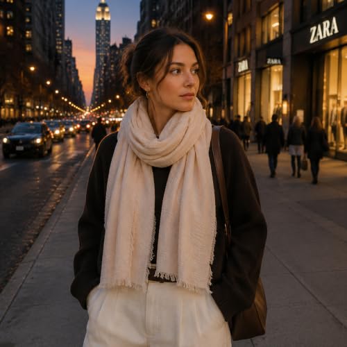 Image of Lightweight Cotton Blend Scarf for Women Men | Large,Breathable,Thin,Soft,Crinkle Scarf,Hijab Head Wrap,NeckScarf,Everyday,Travel Scarf,Summer Dress Scarves Holiday Gift