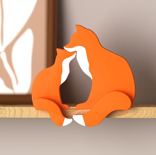Image of PUTSKA Woodland Nursery Decor - Wooden Animal for Baby Boy Nursery Decor, Forest Decoration for Room, Shelf, Bedroom (Fox)