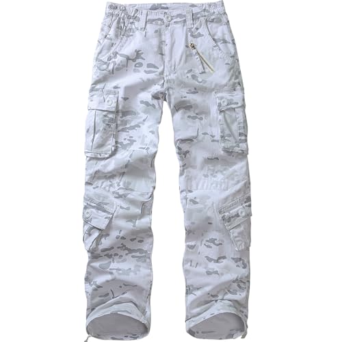 Alfiudad Womens Cargo Pants with Pockets, Women's Casual Military Army Hiking Combat Tactical Work Pants Trousers