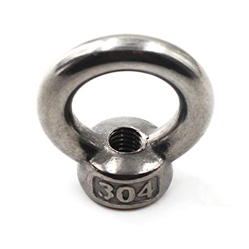 Image of M8 Lifting Eye Nut 304 Stainless Steel Ring Eye Bolts Threaded Nuts Pack of 5