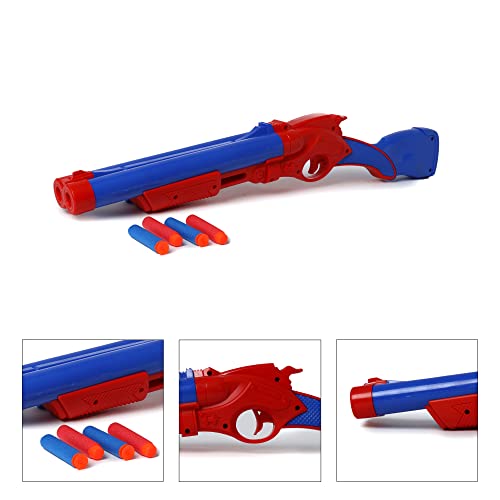 Image of Toyzone Superman Double Barrel Shotgun-58823 | Foam Blaster Double Barrel Gun | Safe and Long Range | Lock & Load Pump Action | 5-Play Shotgun Shells with Gun | Shotgun Boomstick | Pull & Action ProShot | For Kids, Teens, Adults