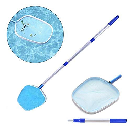 Pool Skimmer Net With Telescopic Pole | Floating Pool Leaf Rakes | Swimming Pool Skimmers | Professional Skimmer Heavy Duty Pool Mesh Nets For Cleaning