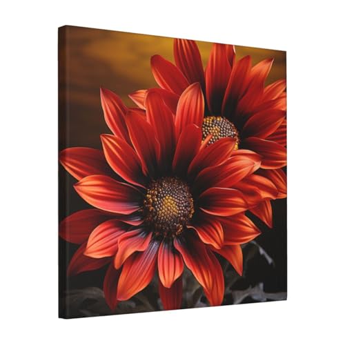 Toile murale moderne à thème tournesol rouge, cadeau de pendaison