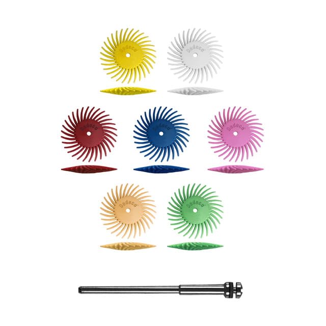 Dedeco Sunburst 5/8" TC Knife-Edge Radial Disc Assortment – 57-Piece Kit – Multi-Grit Set for Cleaning, Smoothing & Finishing