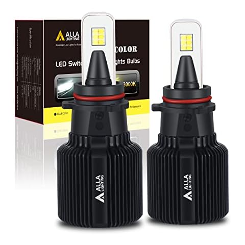 Alla Lighting 8000 Lumens P13W 12277 LED Switchback Daytime Runing Lights DRL or Fog Lights Bulbs, Dual Color 6000K White/3000K Yellow Extremely Super Bright Replacement Cover