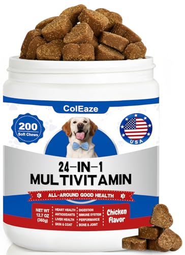 24 in 1 Dog Multivitamin Chewable, 200 Chews Dog Vitamins and Sup...