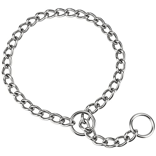 TagME Chain Choke Collar for Dogs No Pull Slip Training for Large Dogs