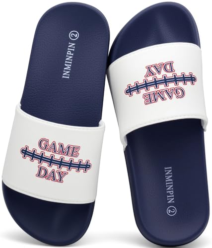 Image of INMINPIN Kids Boys Girls Ball Sprots Slides Sandals Ultra Comfortable Beach Pool Shower Shoes House Slide Indoor Outdoor for Sports Fan