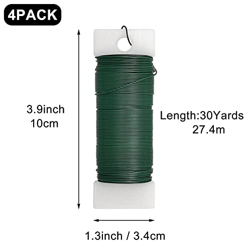 KJKVIVH 4Pack Floral Wire Flexible Paddle Wire Florist Green Wire for Crafts,Wreaths, Tree,Garland and Floral Flower Arrangement - Image 3