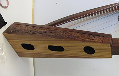 Sturgis 36 Inch Large 22 Strings Harp Solid Wood Celtic Irish Rose Harp Engraved Wood thumb #3