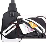 DFV mobile - Backpack Waist Shoulder bag Nylon compatible with Ebook, Tablet and for Meizu M6T - Black