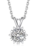 [MomentWish] モアサナイト ネックレス レディース シルバー925 人工ダイヤモンド 雪の結晶 ペンダント 1カラット