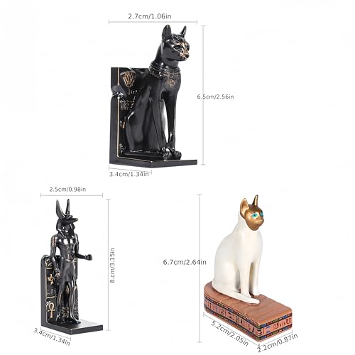 Imán Bastet Anubis gato 2 pack decorativo 3D miniatura 6