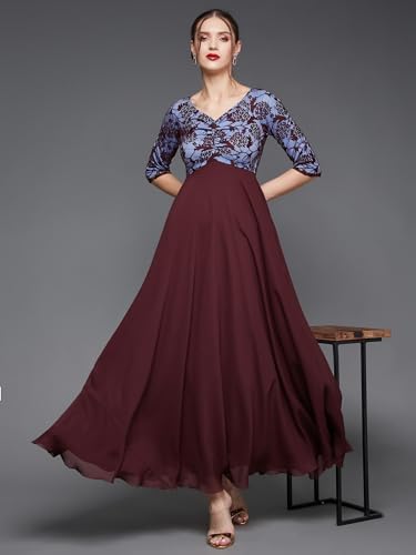 Image of Miss Chase Women's Round Neck Cap Sleeves Lace Knee -Long Skater Dress